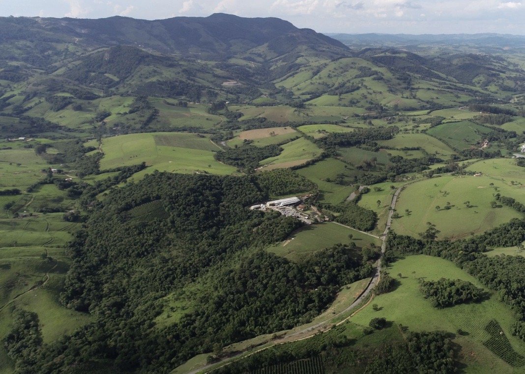 Vista aérea de áreas verdes preservadas